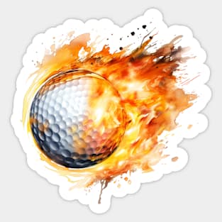 Flamming Golf Ball Sticker